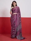 Shisha By Girnar Semi Modal With Mirror Work Saree